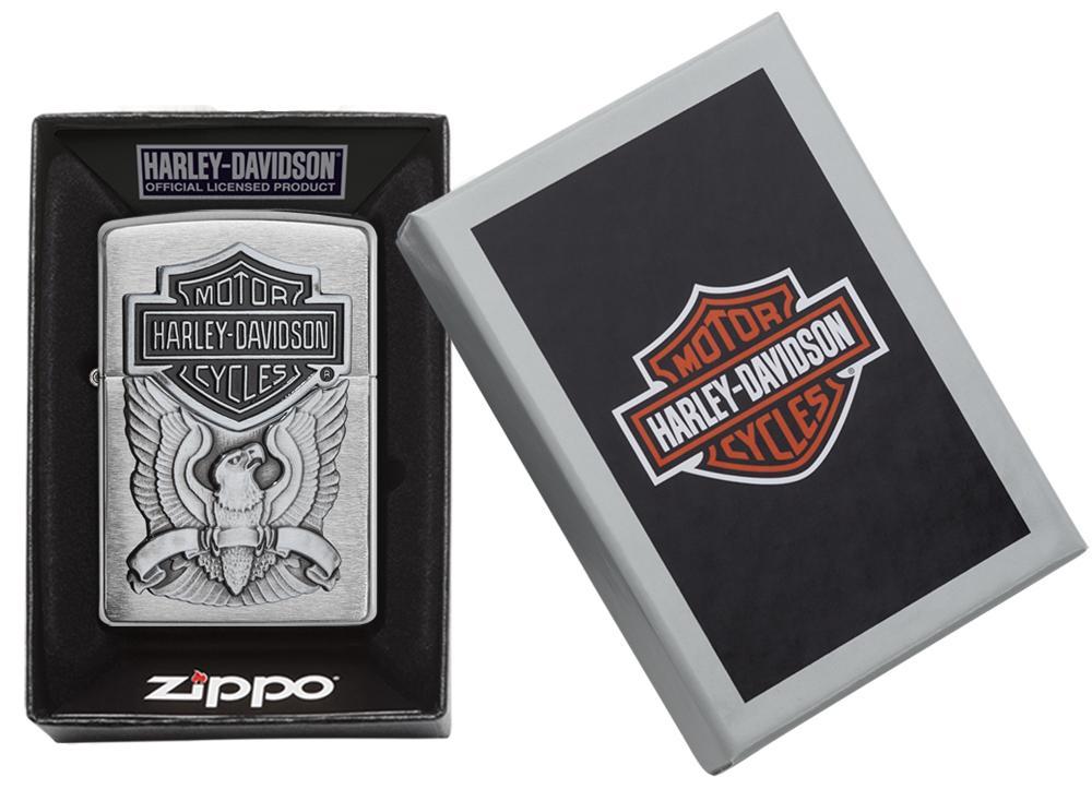 Zippo Harley-Davidson Eagle/Logo Emblem Lighter Pocket Lighter Zippo